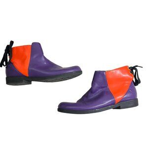 Final sale! Lola Ramona ankle boots women's 39 US 8.5 purple red leather zip
